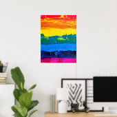 Regenboogkleurige acrylverf-kaaskleuren geprikte v poster (Thuiskantoor)