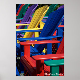 Regenboogkleurige Adirondack Chairs Poster