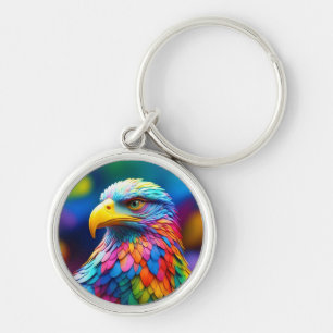 Regenboogkleurige Amerikaanse Zeearend-65456 Sleutelhanger
