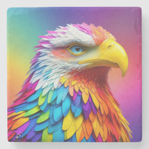 Regenboogkleurige Amerikaanse Zeearend-65456 Stenen Onderzetter