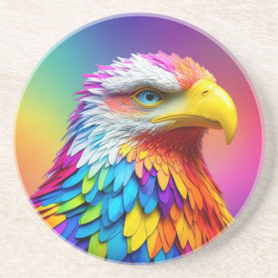 Regenboogkleurige Amerikaanse Zeearend-65456 Zandsteen Onderzetter