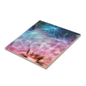 Regenboogkleurige andelion Puffs Floving Tegeltje (Zijkant)