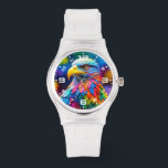 Regenboogkleurige Bald Eagle-654568 Horloge<br><div class="desc">Regenboogkleurige Bald Eagle-654568</div>
