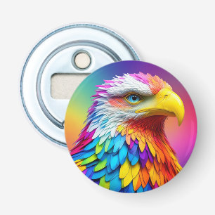 Regenboogkleurige Bald Eagle-65456 Button Flesopener