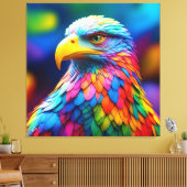 Regenboogkleurige Bald Eagle-65456 Canvas Afdruk (Insitu (Woonkamer))