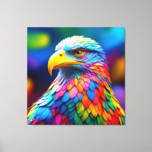 Regenboogkleurige Bald Eagle-65456 Canvas Afdruk