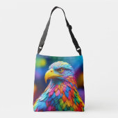 Regenboogkleurige Bald Eagle-65456 Crossbody Tas (Achterkant)