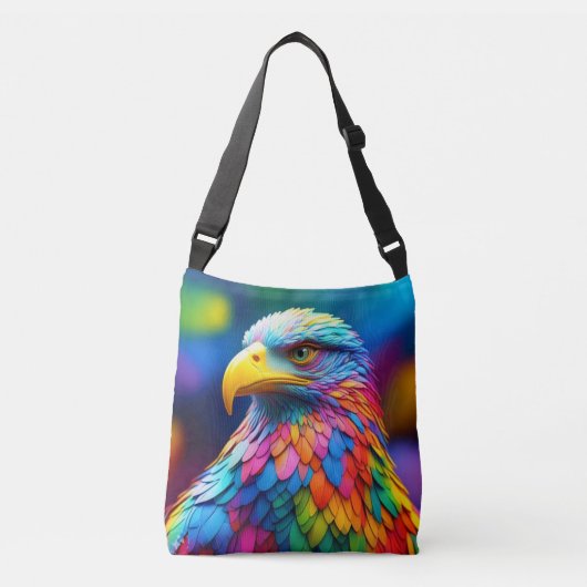 Regenboogkleurige Bald Eagle-65456 Crossbody Tas (Voorkant)