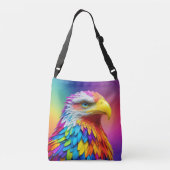 Regenboogkleurige Bald Eagle-65456 Crossbody Tas (Achterkant)