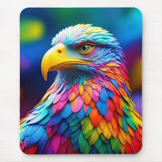 Regenboogkleurige Bald Eagle-65456 Muismat (Voorkant)