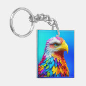 Regenboogkleurige Bald Eagle-65456 Sleutelhanger (Voorkant Links)