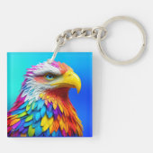 Regenboogkleurige Bald Eagle-65456 Sleutelhanger (Achterkant)
