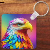 Regenboogkleurige Bald Eagle-65456 Sleutelhanger (Achterkant)