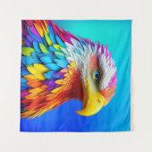 Regenboogkleurige Bald Eagle-65456 Wandkleed (Voorkant (horizontaal))