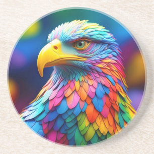 Regenboogkleurige Bald Eagle-65456 Zandsteen Onderzetter