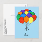Regenboogkleurige ballonnen stijgen briefkaart (Voorkant / Achterkant)