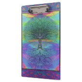 Regenboogkleurige blauwe en groene boom klembord (Links)