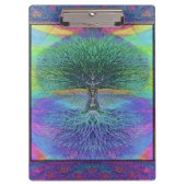 Regenboogkleurige blauwe en groene boom klembord (Voorkant)