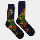 Regenboogkleurige bloemschikking sokken (Rechts)