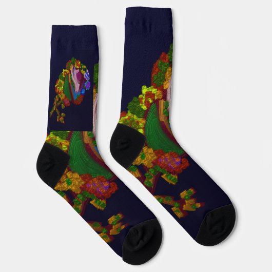 Regenboogkleurige bloemschikking sokken (Rechts)