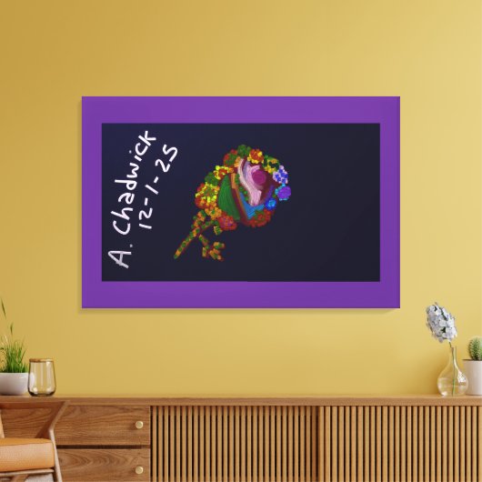 Regenboogkleurige bloemschildering canvas afdruk (Insitu (Woonkamer))