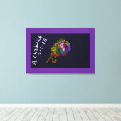 Regenboogkleurige bloemschildering canvas afdruk (Insitu (Houten vloer))