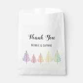 Regenboogkleurige bomen Dank je lesbische bruiloft Bedankzakje (Voorkant)