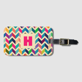 Regenboogkleurige Chevron | BAGAGELABEL