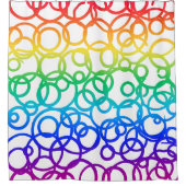 Regenboogkleurige cirkels douchegordijn (Voorkant)