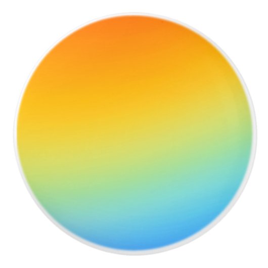 regenboogkleurige deurknop keramische knop (Voorkant)