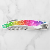 Regenboogkleurige faux glitter kurkentrekker (Achterkant)