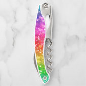 Regenboogkleurige faux glitter kurkentrekker (Achterkant)