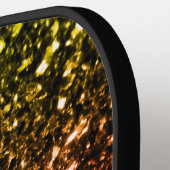 Regenboogkleurige faux glitter sparken Monogram Pickleball Paddle (Links Detail)