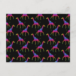 Regenboogkleurige Giraffe Briefkaart