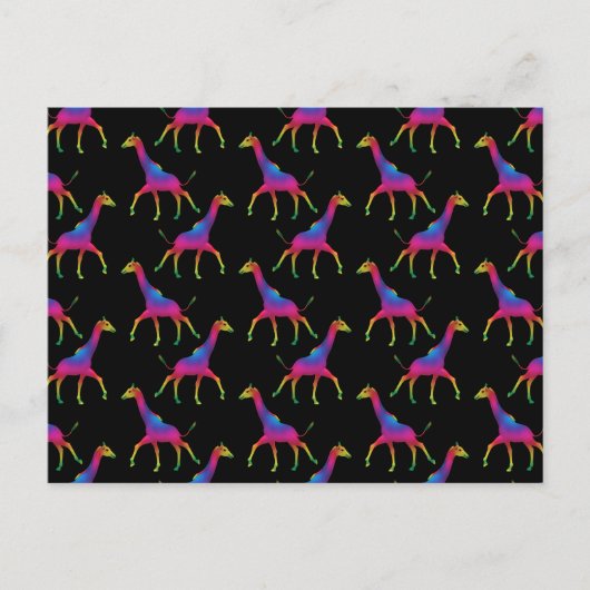 Regenboogkleurige Giraffe Briefkaart (Voorkant)