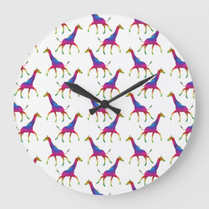 Regenboogkleurige Giraffe Grote Klok