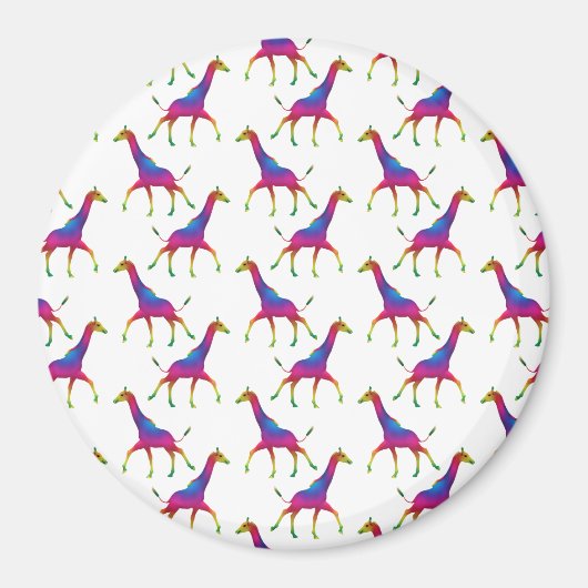 Regenboogkleurige Giraffe Magneet (Voorkant)