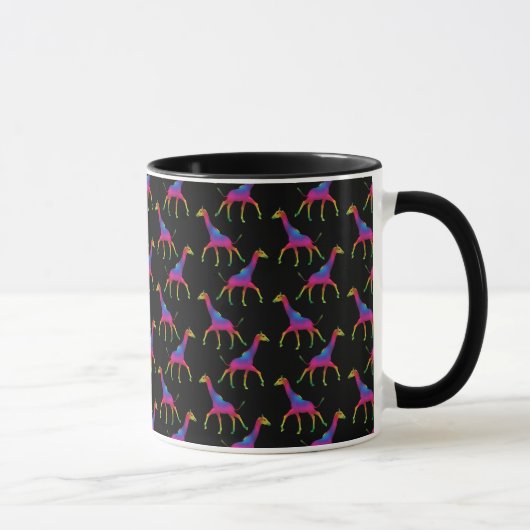 Regenboogkleurige Giraffe Mok (Rechts)