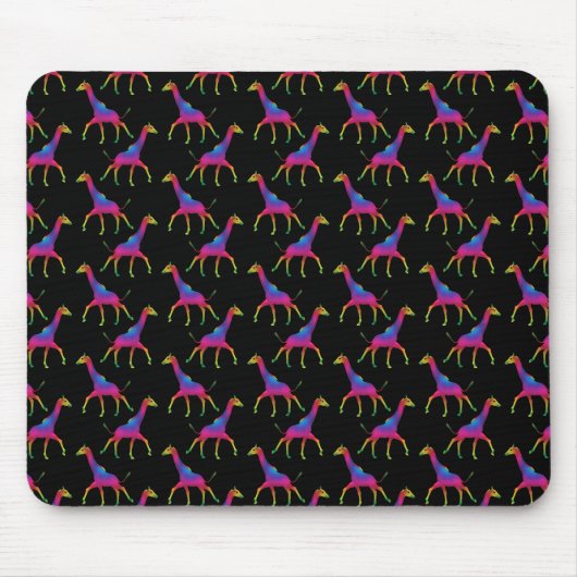 Regenboogkleurige Giraffe Muismat (Voorkant)
