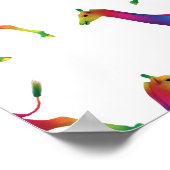 Regenboogkleurige Giraffe Poster (Hoek)