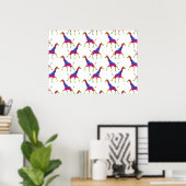 Regenboogkleurige Giraffe Poster (Thuiskantoor)