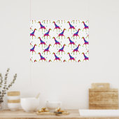 Regenboogkleurige Giraffe Poster (Keuken)