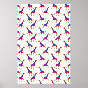 Regenboogkleurige Giraffe Poster