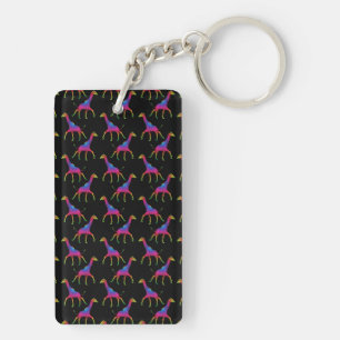 Regenboogkleurige Giraffe Sleutelhanger