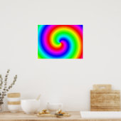 Regenboogkleurige gradiëntspiraal poster (Keuken)