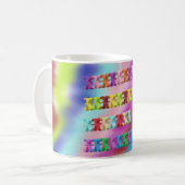Regenboogkleurige heldere mok (Voorkant links)