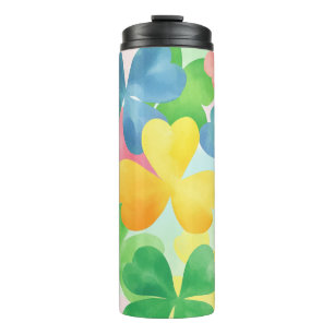 REGENBOOGKLEURIGE IERSE KELTISCHE SHAMROCKS THERMOSBEKER