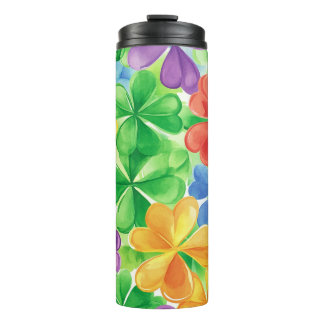 REGENBOOGKLEURIGE IERSE KELTISCHE SHAMROCKS THERMOSBEKER