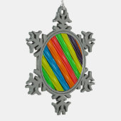 Regenboogkleurige kerstsierversiering tin sneeuwvlok ornament (Links)