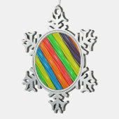 Regenboogkleurige kerstsierversiering tin sneeuwvlok ornament (Rechts)